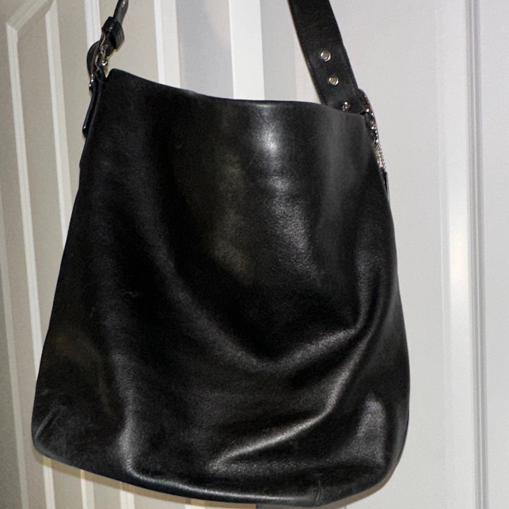 Coach Black Leather Hobo Bag